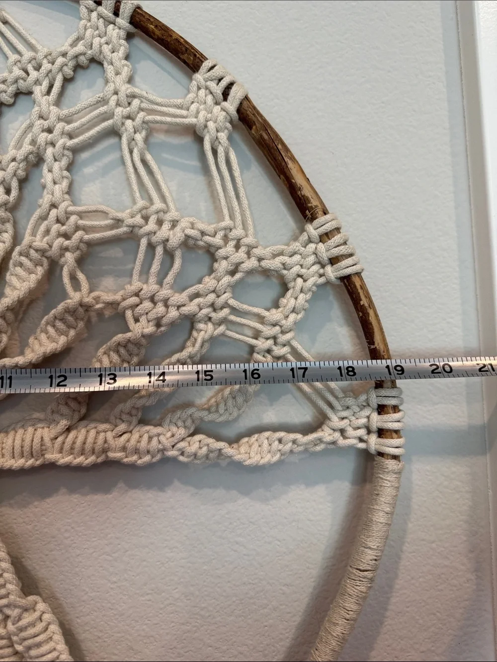 Natural Cotton Macrame Tree of Life Wall Hanging - Cream 19” x 37”